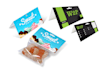 design packaging header card, plastic bag label sticker