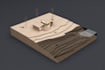 do a wooden architectural 3d model rendering