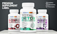design premium supplement label and bottle packaging design
