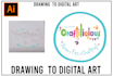 convert your drawing into digital vector illustration vector tracing