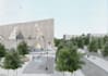 render 3d architectural visualization with collage style