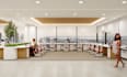 create office workspace, coworking open space and home office 3d interior design