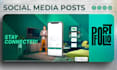 design creative social media posts and animations