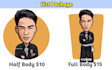 do your headshot avatar big head cartoon in 24 hour