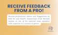 give early draft feedback and writing advice on your book