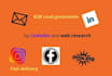 do b2b lead generation, web research for targeted people