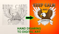 do manual vector illustration from sketch drawing or logo