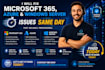 fix microsoft 365, outlook, teams and azure issues