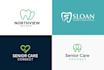 design a modern dental logo for dentist, clinic, and dental care brand
