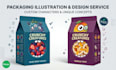 design custom product packaging and label illustration for your brand