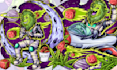 draw stoner, psychedelic, weed, cannabis illustration