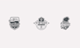 design 3 custom retro vintage logo designs free vector
