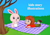 create cartoon kids book illustrations