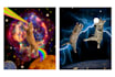 design a crazy space cat art