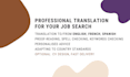 translate your CV to english, french or spanish