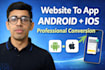 convert website to android app and ios app
