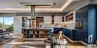 design photorealistic modern kitchen interior with 3d render