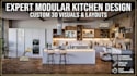 design realistic modern kitchen interior with 3d render