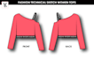 design a premium fashion technical flat sketch and tech pack