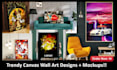 create unique canvas wall art designs with realistic mockups