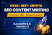 write SEO crypto whitepaper, defi and blockchain articles