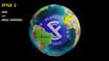 create nice spin globe animation with logo and text