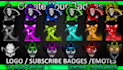 make 6 twitch sub badges with special effects in 24 hours