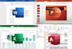 do any type of work, project on microsoft office word, excel, powerpoint, access