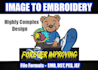 do embroidery digitizing, convert to dst, pes, emb jef 1hr
