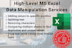 do high level data manipulation in ms excel