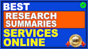 write to the point research and summaries