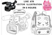 create details ne drawing line art vector illustration