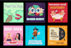design professional modern illustrated cartoon podcast cover art