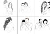 draw vector line art and line art illustration