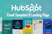design hubspot email template and landing page