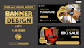 design creative social media covers, ads and banners