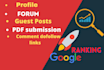 build dofollow  backlinks da 50 plus