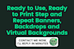 design step and repeat banner and virtual background