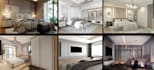 do luxurious interior, bed, living, kitchen, rendering, animation