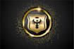 design shine 3d metallic gold logo