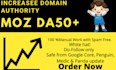 your website moz domain authority with da 50 plus