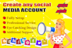 create or signup social account for you