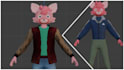 model low poly character model of cute animals for game or lottie animations