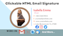 design a clickable HTML email signature