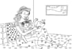 draw beautiful coloring book page for kids
