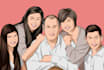 draw your couple or a family photo into cartoon portrait