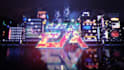 design a neon cyberpunk glitch logo intro for youtube or twitch