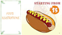 draw illustrations of food items