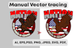 do clean vector tracing, vector conversion, image to vector, logo vectorization
