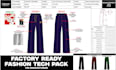 design fashion tech pack, technical sketch for manufacturing